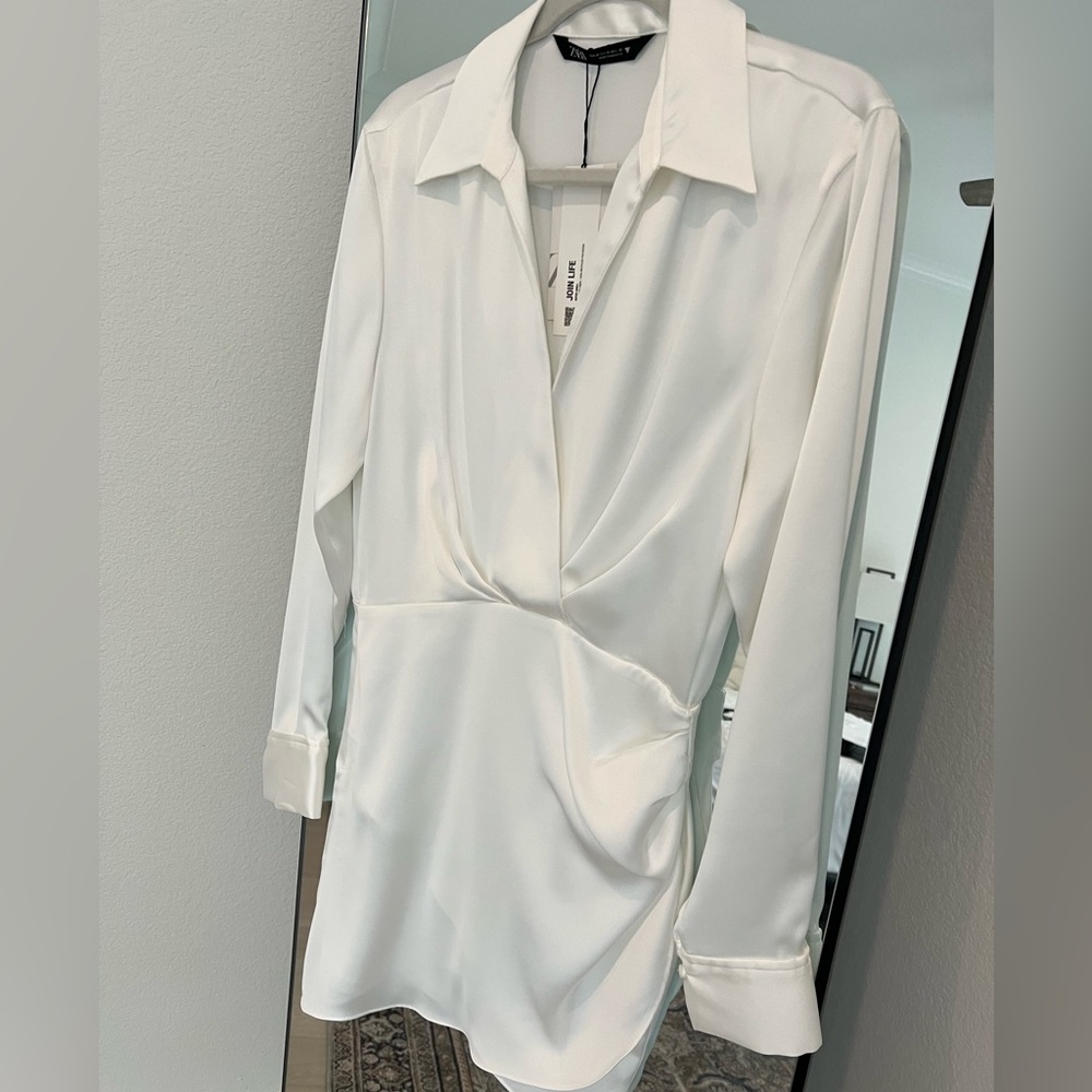 Zara satin effect wrap dress